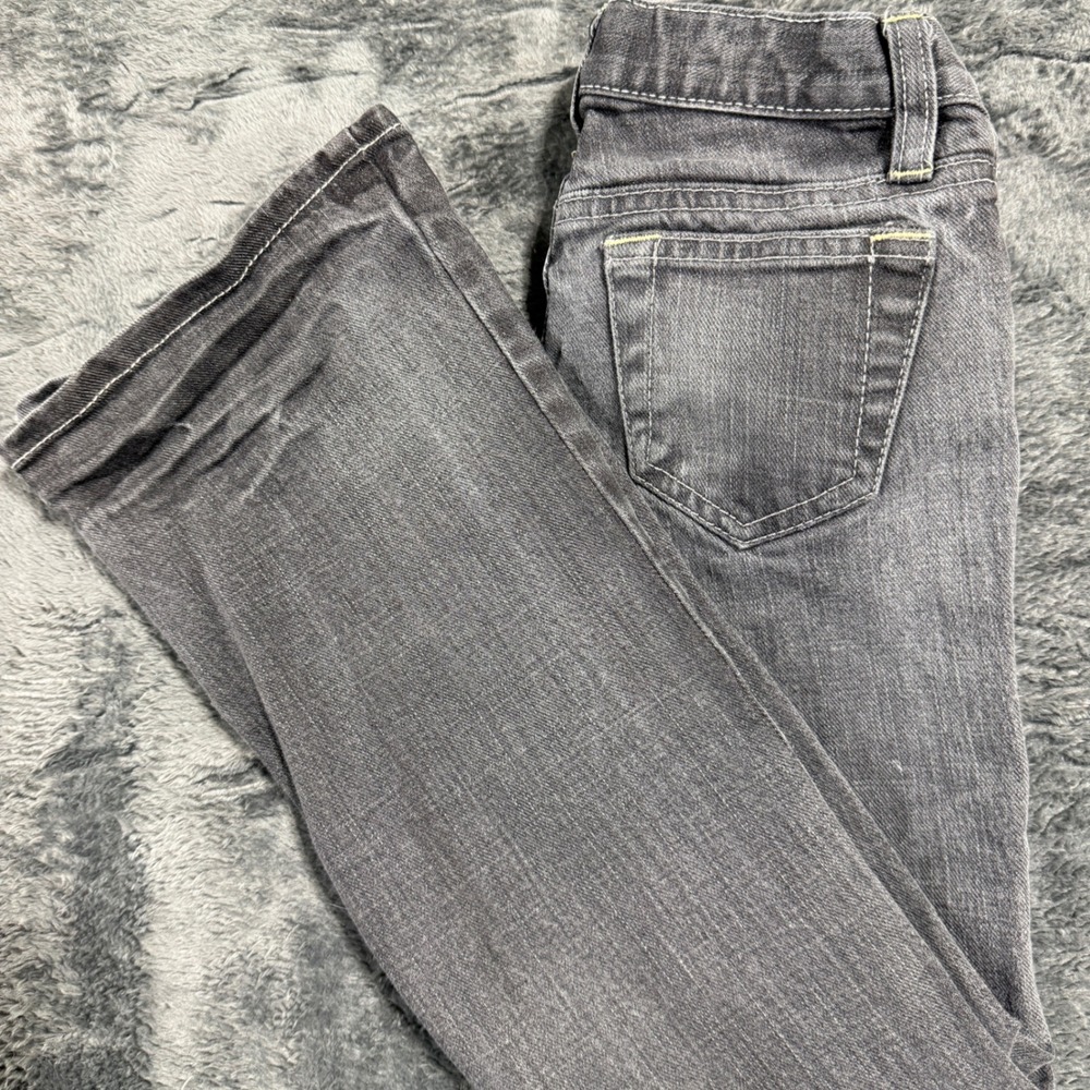 Gap Kids Jeans Girls 7 Slim Gray Flare Leg Denim Stretch 364961001